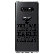DistinctInk® Clear Shockproof Hybrid Case for Apple iPhone / Samsung Galaxy / Google Pixel - Soar Like Eagle, Crap Like a Canary