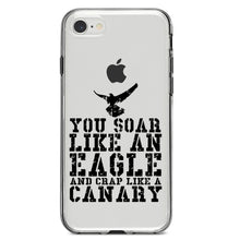 DistinctInk® Clear Shockproof Hybrid Case for Apple iPhone / Samsung Galaxy / Google Pixel - Soar Like Eagle, Crap Like a Canary