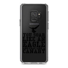DistinctInk® Clear Shockproof Hybrid Case for Apple iPhone / Samsung Galaxy / Google Pixel - Soar Like Eagle, Crap Like a Canary