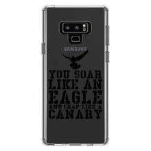 DistinctInk® Clear Shockproof Hybrid Case for Apple iPhone / Samsung Galaxy / Google Pixel - Soar Like Eagle, Crap Like a Canary