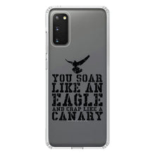 DistinctInk® Clear Shockproof Hybrid Case for Apple iPhone / Samsung Galaxy / Google Pixel - Soar Like Eagle, Crap Like a Canary