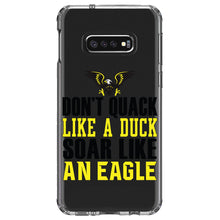 DistinctInk® Clear Shockproof Hybrid Case for Apple iPhone / Samsung Galaxy / Google Pixel - Don't Quack Like Duck, Soar Like Eagle
