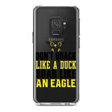 DistinctInk® Clear Shockproof Hybrid Case for Apple iPhone / Samsung Galaxy / Google Pixel - Don't Quack Like Duck, Soar Like Eagle
