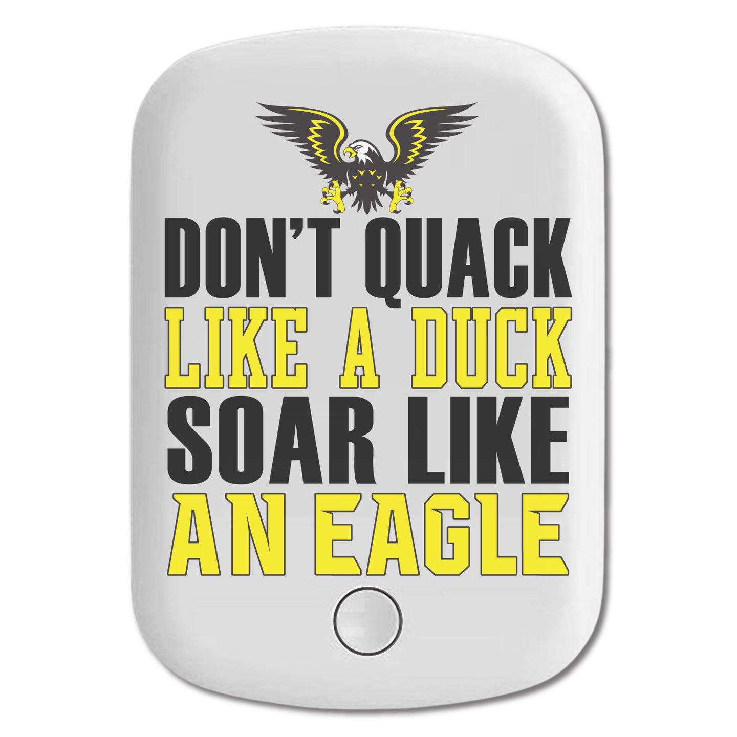 DistinctInk Magnetic Battery Pack, Wireless Portable Charger with USB-C Cable, Compatible with MagSafe iPhone 14 / 13 / 12 Series - Don't Quack Like Duck, Soar Like Eagle