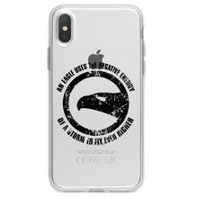 DistinctInk® Clear Shockproof Hybrid Case for Apple iPhone / Samsung Galaxy / Google Pixel - Eagle Uses Negative Energy to Fly Higher