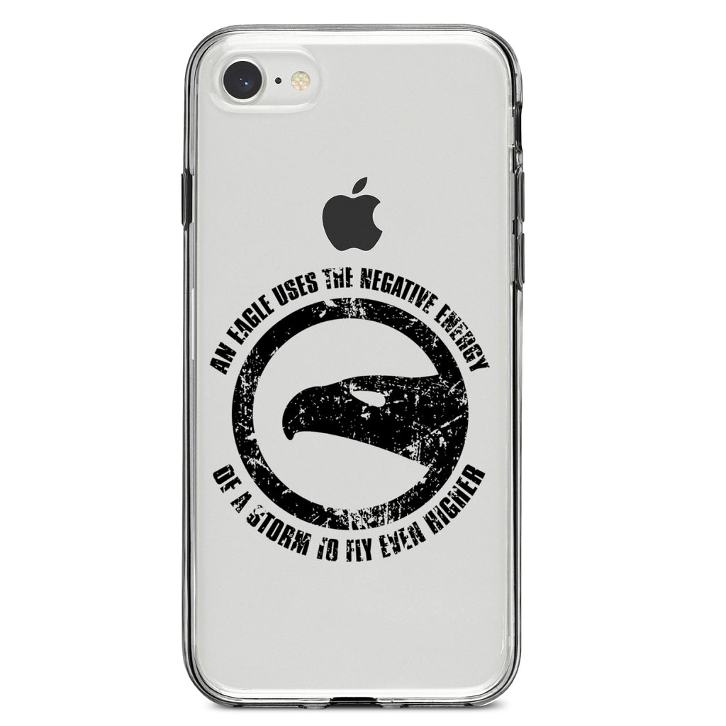 Eagle Uses Negative Energy to Fly Higher Clear Shockproof iPhone Case, view 5