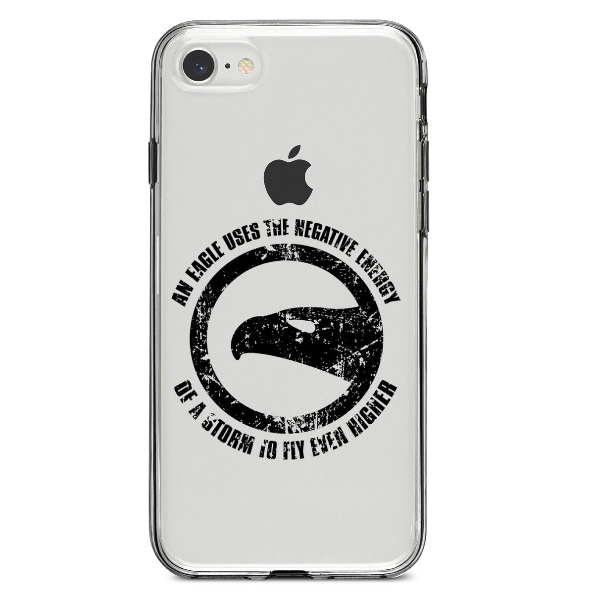 Eagle Uses Negative Energy to Fly Higher Clear Shockproof iPhone Case, view 5