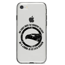 DistinctInk® Clear Shockproof Hybrid Case for Apple iPhone / Samsung Galaxy / Google Pixel - Eagle Uses Negative Energy to Fly Higher