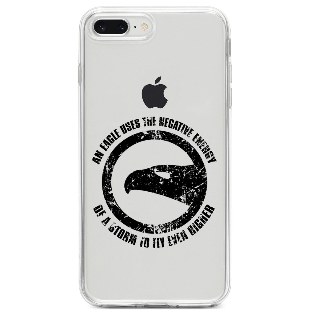 Eagle Uses Negative Energy to Fly Higher Clear Shockproof iPhone Case, view 6
