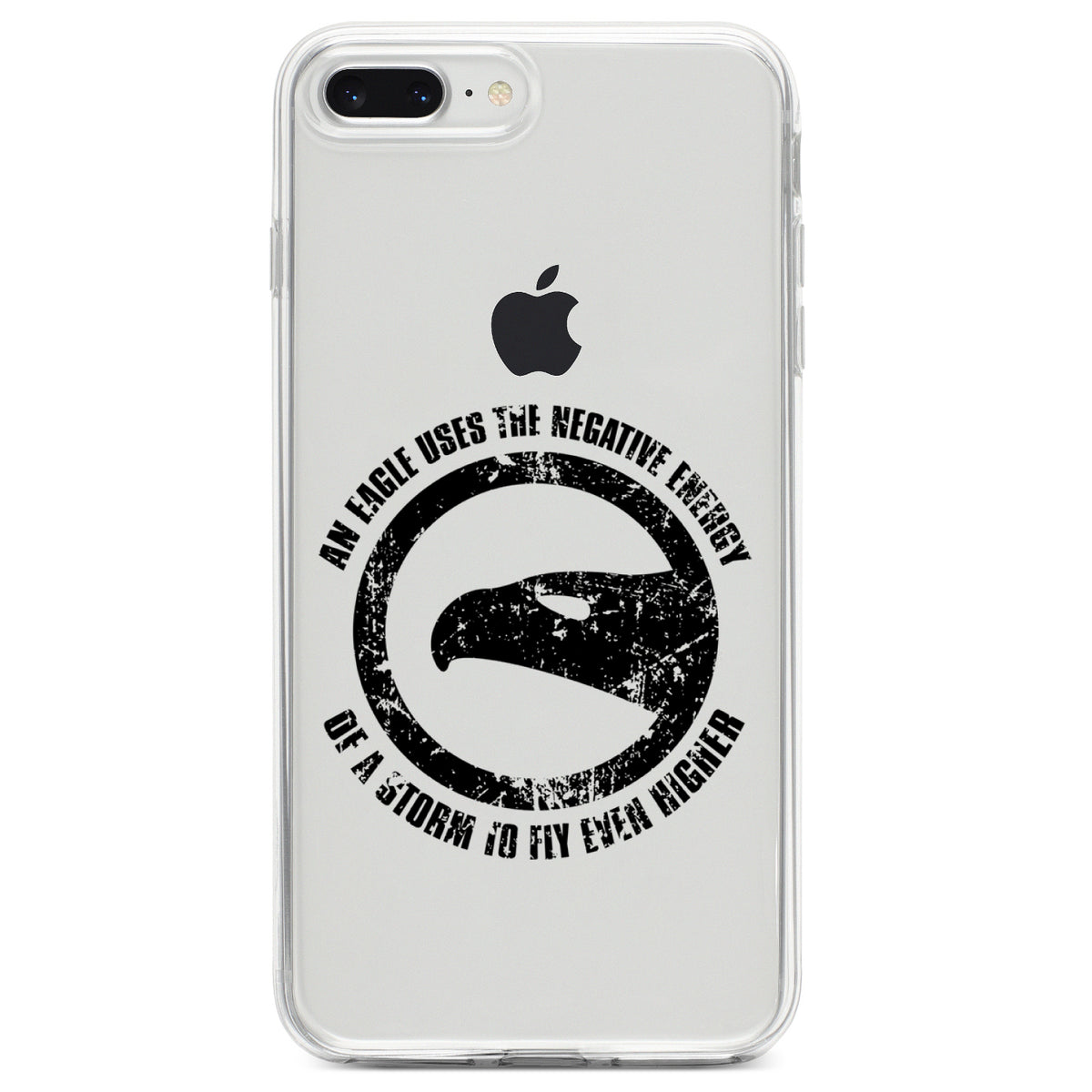 Eagle Uses Negative Energy to Fly Higher Clear Shockproof iPhone Case, view 6