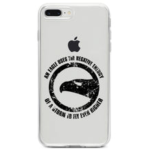 DistinctInk® Clear Shockproof Hybrid Case for Apple iPhone / Samsung Galaxy / Google Pixel - Eagle Uses Negative Energy to Fly Higher