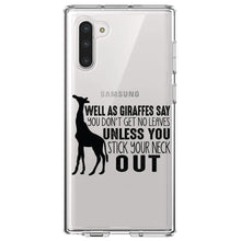 DistinctInk® Clear Shockproof Hybrid Case for Apple iPhone / Samsung Galaxy / Google Pixel - Giraffe - No Leaves Unless Stick Neck Out
