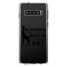 DistinctInk® Clear Shockproof Hybrid Case for Apple iPhone / Samsung Galaxy / Google Pixel - Giraffe - No Leaves Unless Stick Neck Out