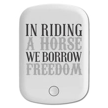 DistinctInk Magnetic Battery Pack, Wireless Portable Charger with USB-C Cable, Compatible with MagSafe iPhone 14 / 13 / 12 Series - In Riding a Horse, We Borrow Freedom