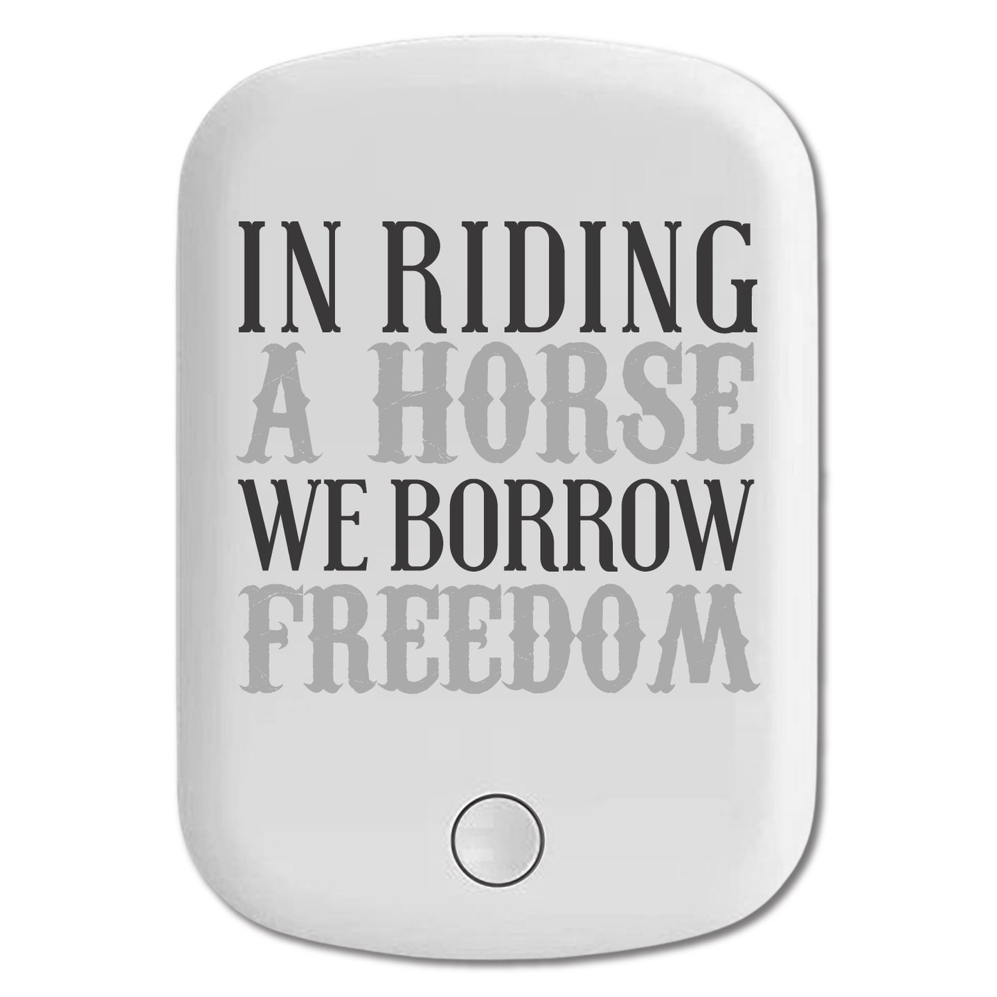DistinctInk Magnetic Battery Pack, Wireless Portable Charger with USB-C Cable, Compatible with MagSafe iPhone 14 / 13 / 12 Series - In Riding a Horse, We Borrow Freedom