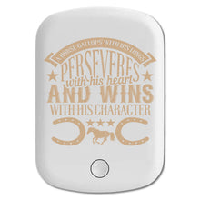 DistinctInk Magnetic Battery Pack, Wireless Portable Charger with USB-C Cable, Compatible with MagSafe iPhone 14 / 13 / 12 Series - Horse Gallops, Perseveres, Wins