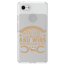 DistinctInk® Clear Shockproof Hybrid Case for Apple iPhone / Samsung Galaxy / Google Pixel - Horse Gallops, Perseveres, Wins