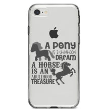 DistinctInk® Clear Shockproof Hybrid Case for Apple iPhone / Samsung Galaxy / Google Pixel - Pony Childhood Dream, Horse Adult Treasure