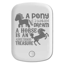 DistinctInk Magnetic Battery Pack, Wireless Portable Charger with USB-C Cable, Compatible with MagSafe iPhone 14 / 13 / 12 Series - Pony Childhood Dream, Horse Adult Treasure