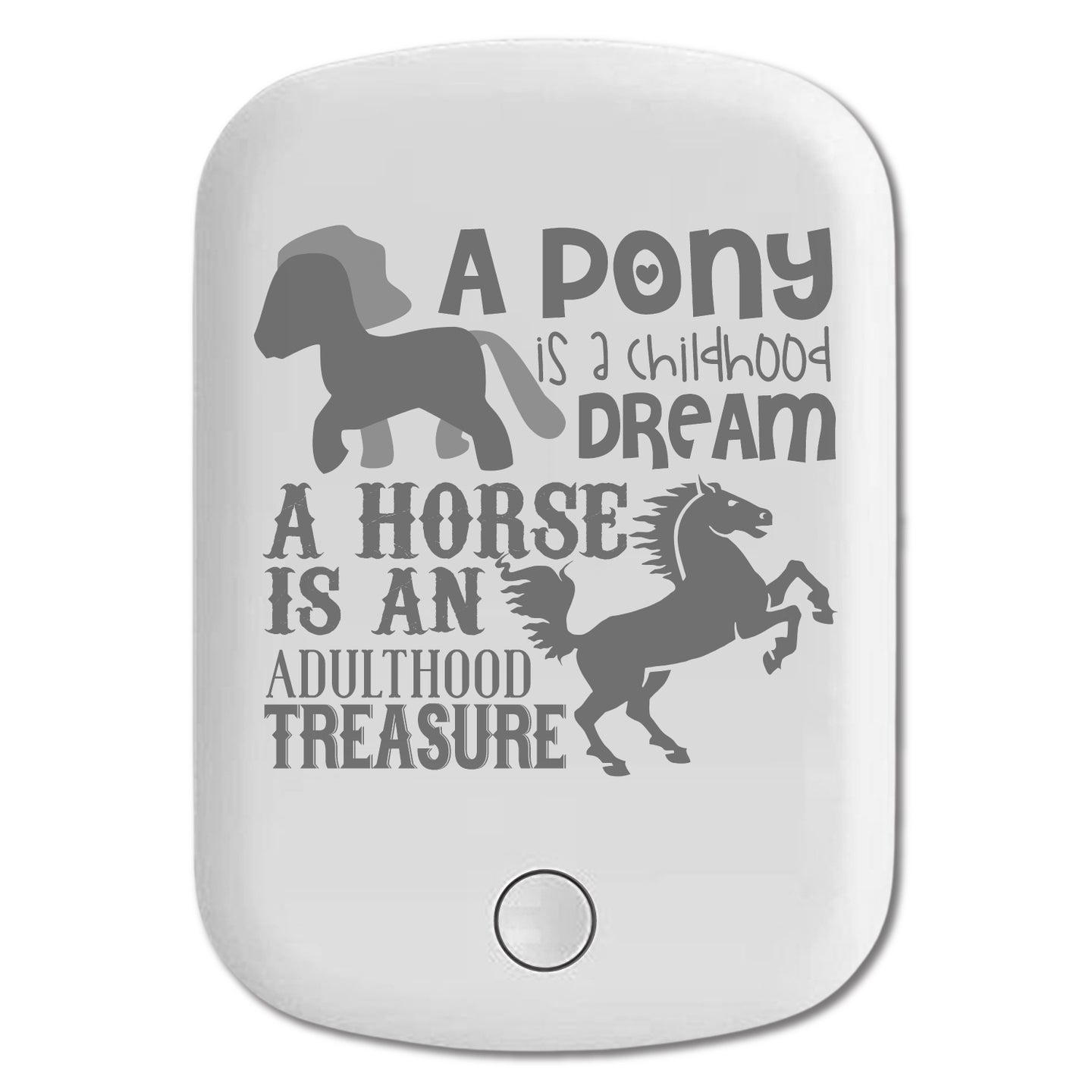DistinctInk Magnetic Battery Pack, Wireless Portable Charger with USB-C Cable, Compatible with MagSafe iPhone 14 / 13 / 12 Series - Pony Childhood Dream, Horse Adult Treasure