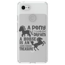 DistinctInk® Clear Shockproof Hybrid Case for Apple iPhone / Samsung Galaxy / Google Pixel - Pony Childhood Dream, Horse Adult Treasure