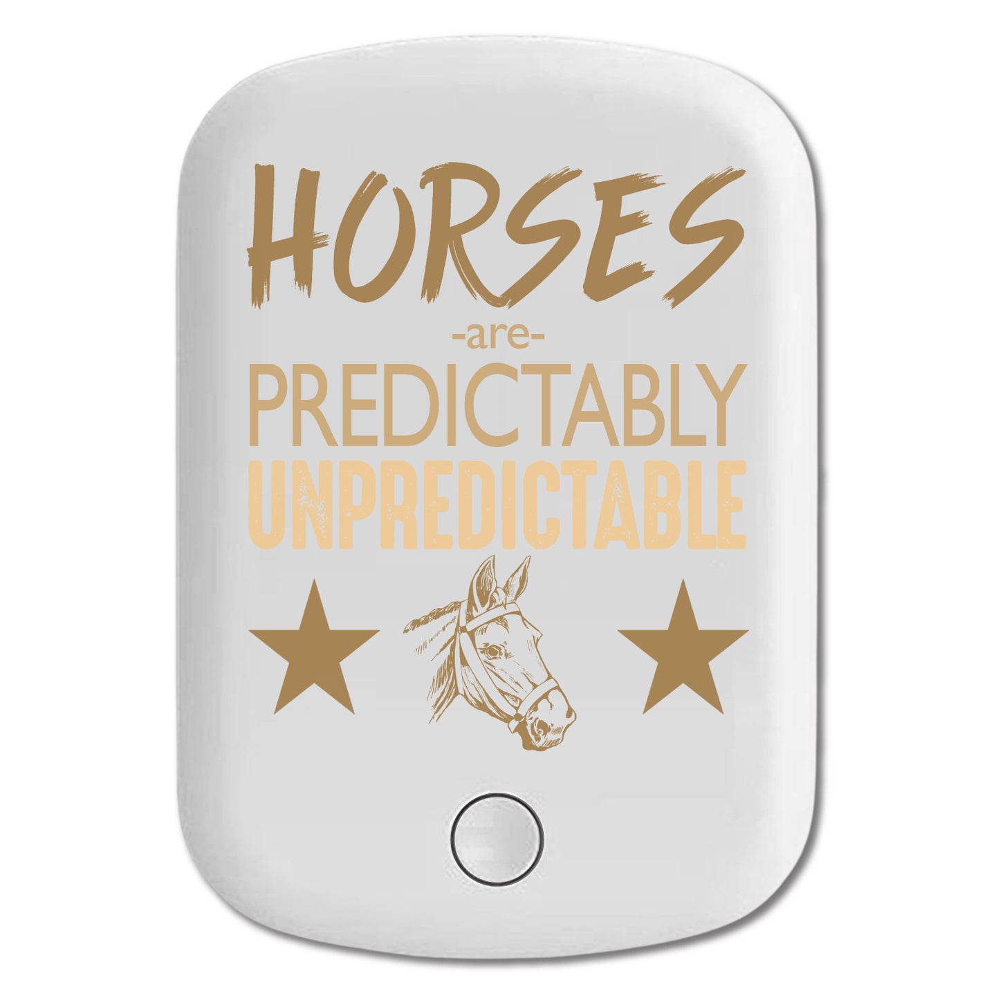 DistinctInk Magnetic Battery Pack, Wireless Portable Charger with USB-C Cable, Compatible with MagSafe iPhone 14 / 13 / 12 Series - Horses are Predictably Unpredictable