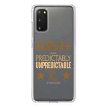 DistinctInk® Clear Shockproof Hybrid Case for Apple iPhone / Samsung Galaxy / Google Pixel - Horses are Predictably Unpredictable