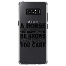 DistinctInk® Clear Shockproof Hybrid Case for Apple iPhone / Samsung Galaxy / Google Pixel - Horse Doesn't Care How Much You Know