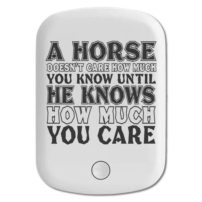 DistinctInk Magnetic Battery Pack, Wireless Portable Charger with USB-C Cable, Compatible with MagSafe iPhone 14 / 13 / 12 Series - Horse Doesn't Care How Much You Know