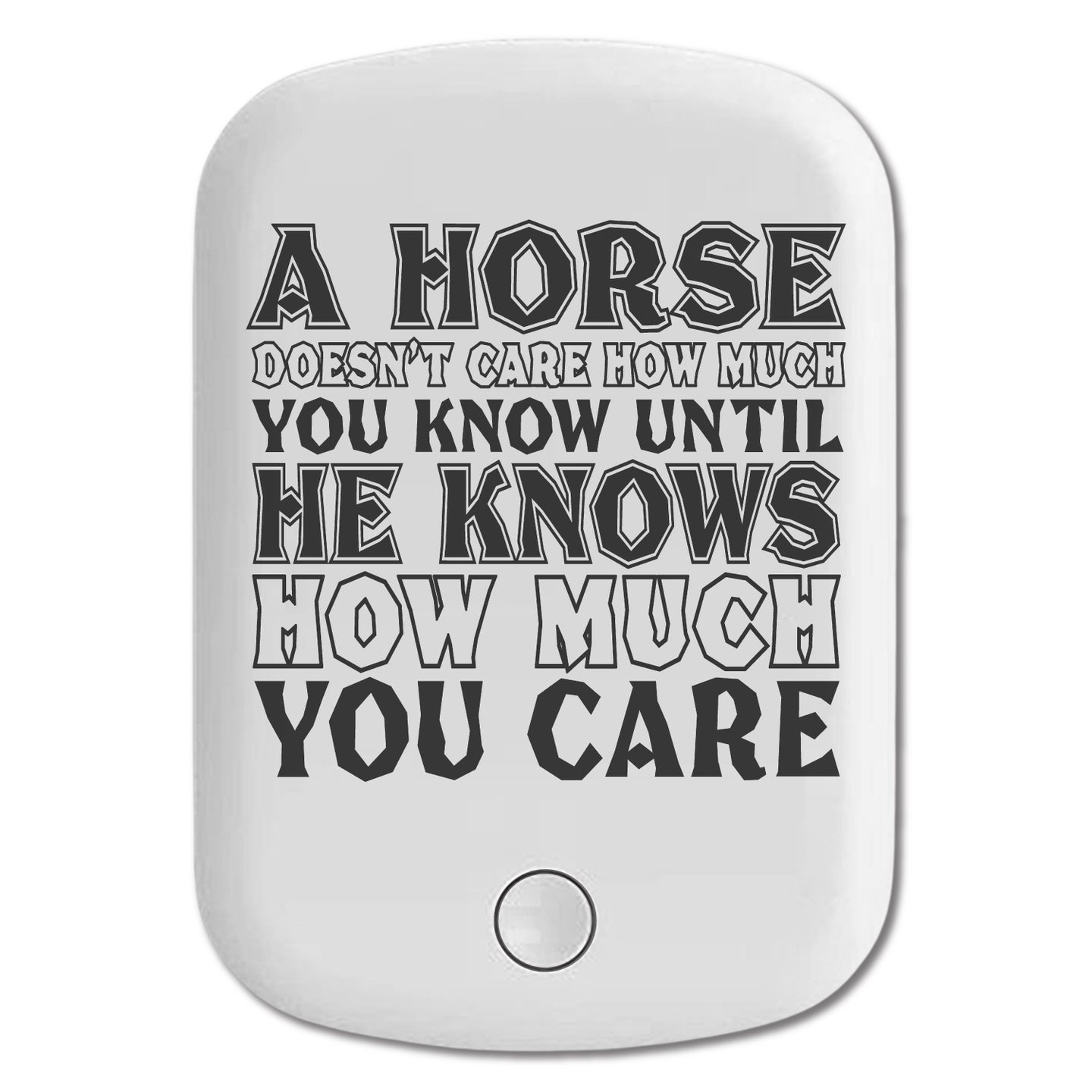 DistinctInk Magnetic Battery Pack, Wireless Portable Charger with USB-C Cable, Compatible with MagSafe iPhone 14 / 13 / 12 Series - Horse Doesn't Care How Much You Know