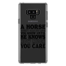 DistinctInk® Clear Shockproof Hybrid Case for Apple iPhone / Samsung Galaxy / Google Pixel - Horse Doesn't Care How Much You Know