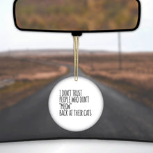 DistinctInk® Hanging Ceramic Christmas Tree Ornament with Gold String - Great Gift / Present - 2 3/4 inch Diameter - People Who Don't Meow Back