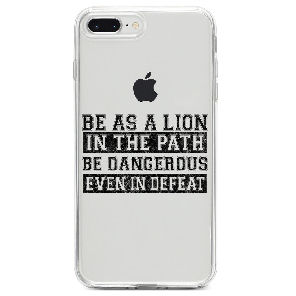 Be As A Lion, Dangerous in Defeat Clear Shockproof iPhone Case, view 6