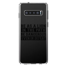 DistinctInk® Clear Shockproof Hybrid Case for Apple iPhone / Samsung Galaxy / Google Pixel - Be As A Lion - Dangerous in Defeat