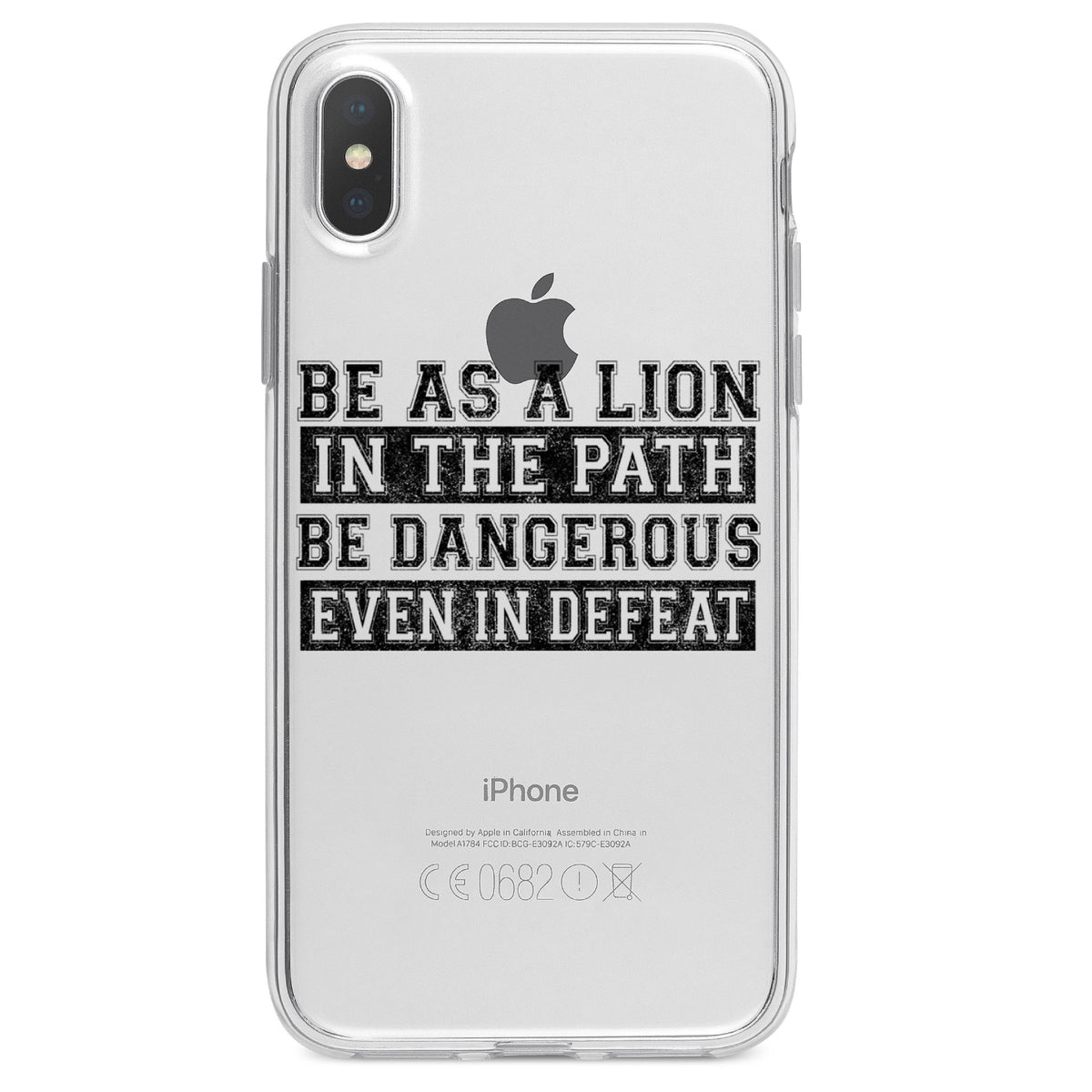Be As A Lion, Dangerous in Defeat Clear Shockproof iPhone Case, view 2