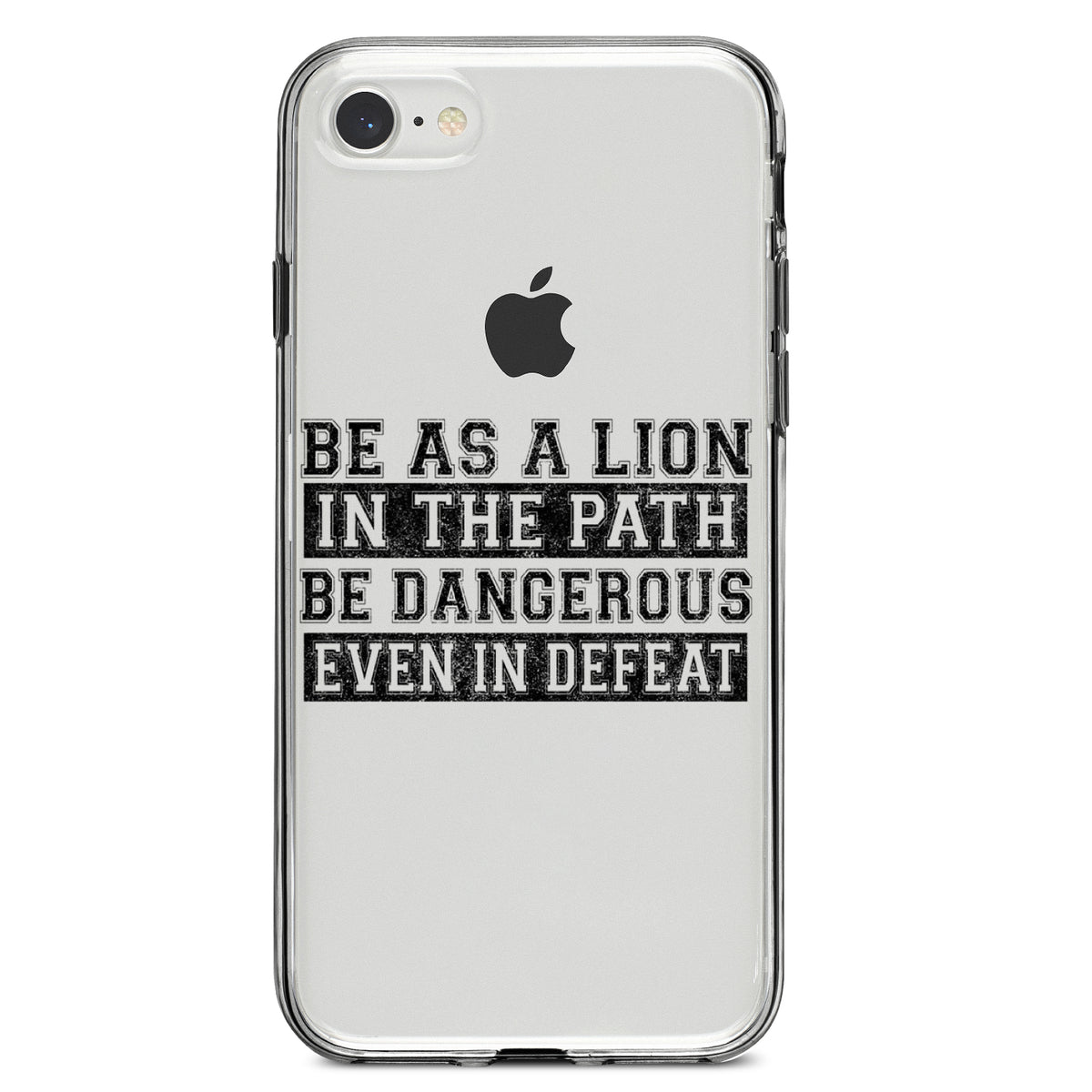 Be As A Lion, Dangerous in Defeat Clear Shockproof iPhone Case, view 5