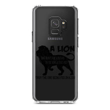 DistinctInk® Clear Shockproof Hybrid Case for Apple iPhone / Samsung Galaxy / Google Pixel - Lion Hunts for Survival Does Not Envy Zoo