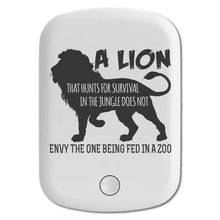 DistinctInk Magnetic Battery Pack, Wireless Portable Charger with USB-C Cable, Compatible with MagSafe iPhone 14 / 13 / 12 Series - Lion Hunts for Survival Does Not Envy Zoo