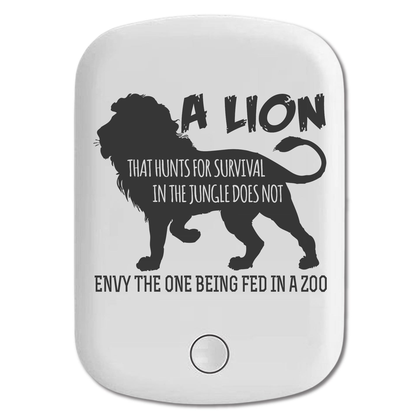 DistinctInk Magnetic Battery Pack, Wireless Portable Charger with USB-C Cable, Compatible with MagSafe iPhone 14 / 13 / 12 Series - Lion Hunts for Survival Does Not Envy Zoo