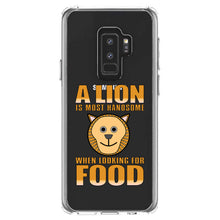 DistinctInk® Clear Shockproof Hybrid Case for Apple iPhone / Samsung Galaxy / Google Pixel - Lion is Most Handsome When Looking for Food