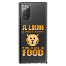 DistinctInk® Clear Shockproof Hybrid Case for Apple iPhone / Samsung Galaxy / Google Pixel - Lion is Most Handsome When Looking for Food