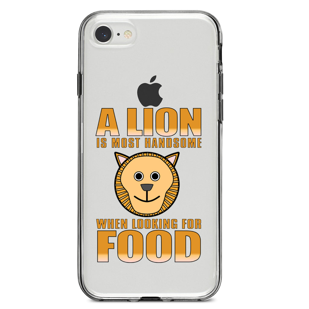 Lion is Most Handsome When Looking for Food Clear Shockproof iPhone Case, view 5