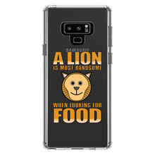 DistinctInk® Clear Shockproof Hybrid Case for Apple iPhone / Samsung Galaxy / Google Pixel - Lion is Most Handsome When Looking for Food
