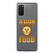 DistinctInk® Clear Shockproof Hybrid Case for Apple iPhone / Samsung Galaxy / Google Pixel - Lion is Most Handsome When Looking for Food