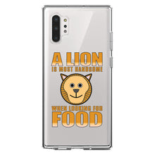 DistinctInk® Clear Shockproof Hybrid Case for Apple iPhone / Samsung Galaxy / Google Pixel - Lion is Most Handsome When Looking for Food