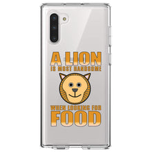 DistinctInk® Clear Shockproof Hybrid Case for Apple iPhone / Samsung Galaxy / Google Pixel - Lion is Most Handsome When Looking for Food