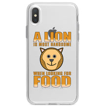 DistinctInk® Clear Shockproof Hybrid Case for Apple iPhone / Samsung Galaxy / Google Pixel - Lion is Most Handsome When Looking for Food