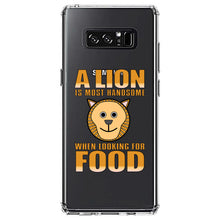 DistinctInk® Clear Shockproof Hybrid Case for Apple iPhone / Samsung Galaxy / Google Pixel - Lion is Most Handsome When Looking for Food