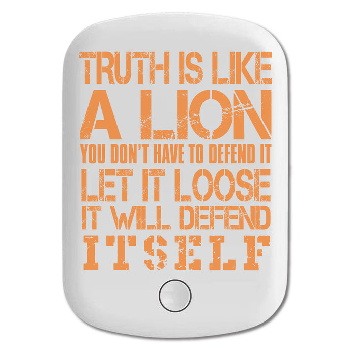 DistinctInk Magnetic Battery Pack, Wireless Portable Charger with USB-C Cable, Compatible with MagSafe iPhone 14 / 13 / 12 Series - Truth is Like Lion - Don't Have to Defend