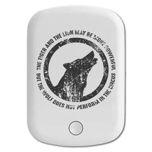 DistinctInk Magnetic Battery Pack, Wireless Portable Charger with USB-C Cable, Compatible with MagSafe iPhone 14 / 13 / 12 Series - Lion & Tiger Powerful, Wolf Not in Circus